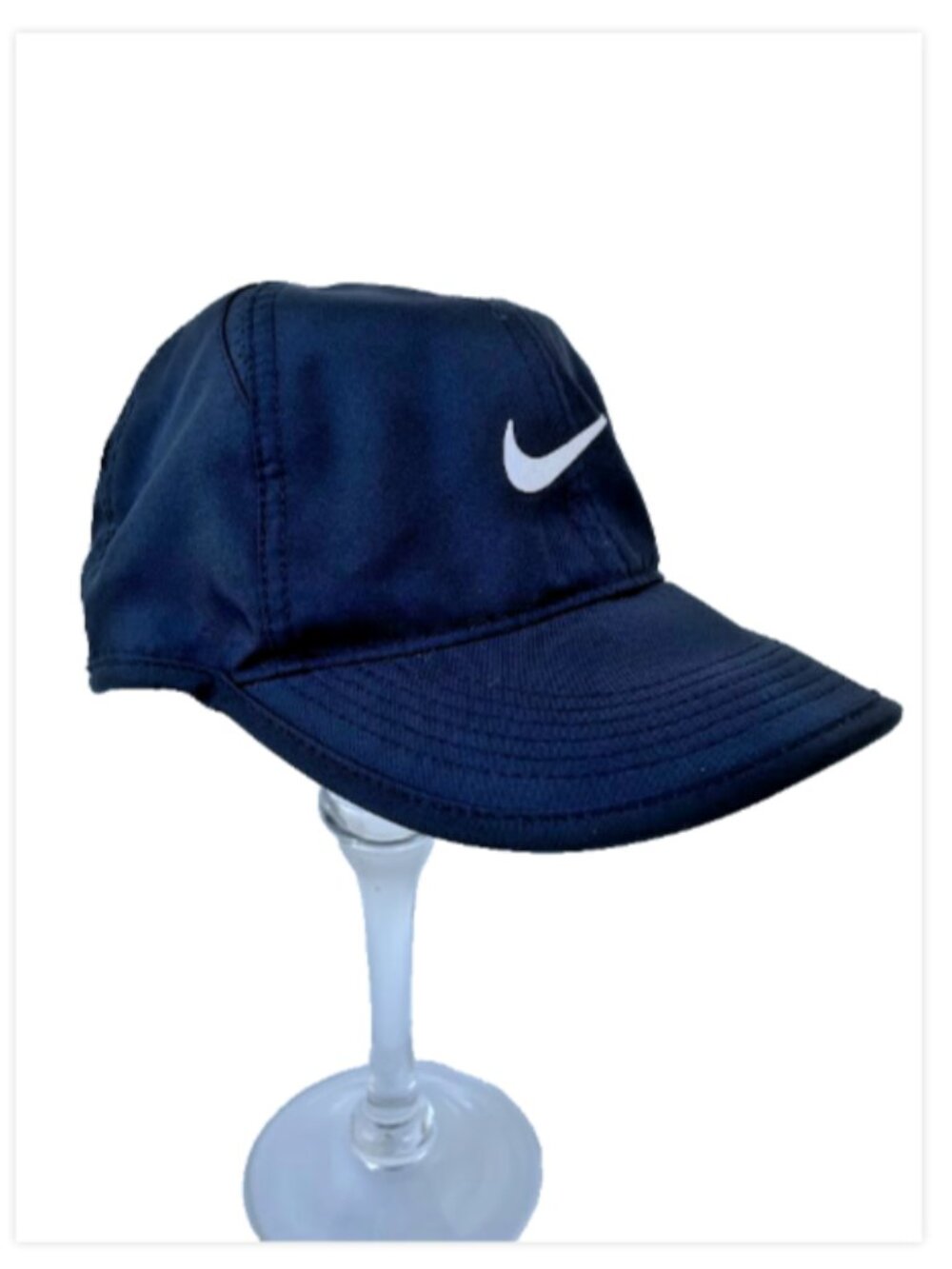 Nike Swoosh Featherlight Dri-FIT Performance Cap — Black / White — Unstructured